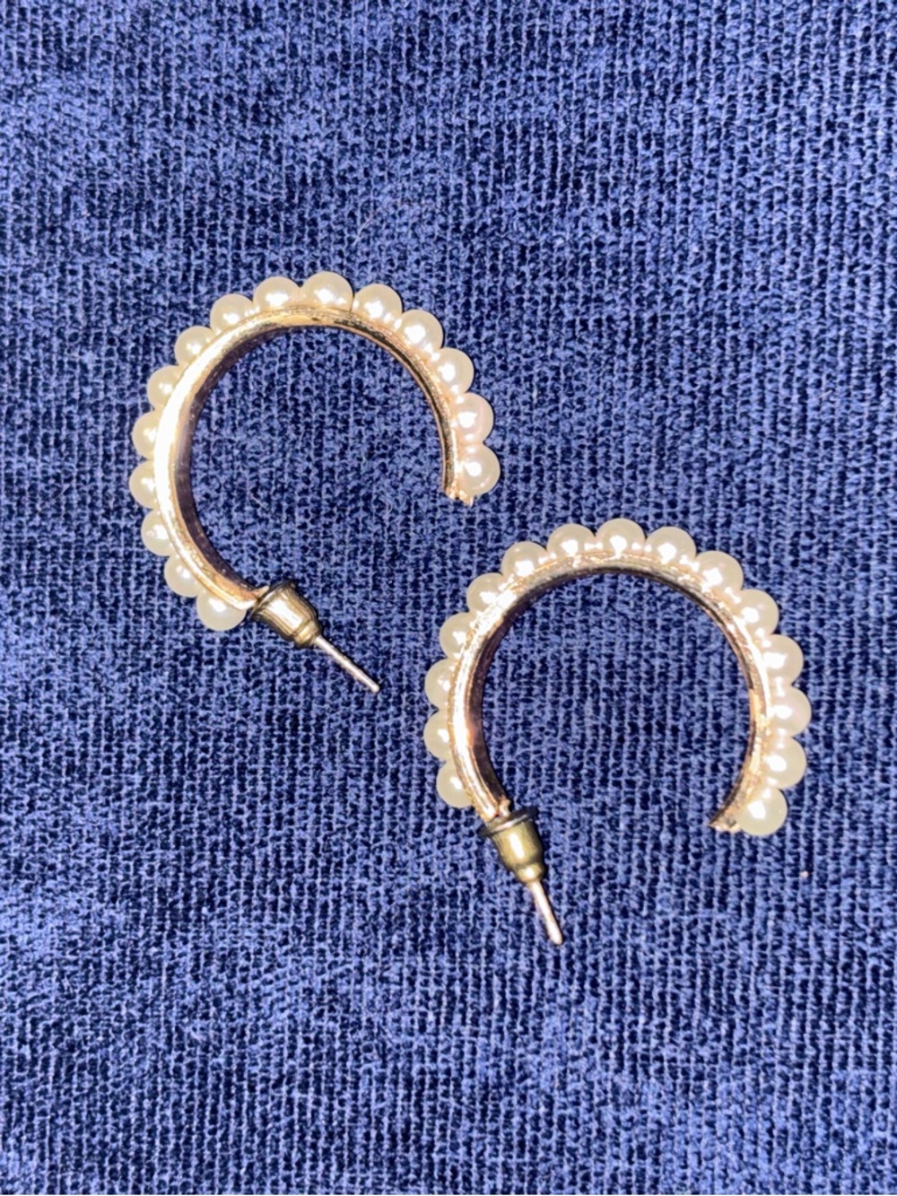 Gold Pearl-Trim Hoop Earrings - Women Jewelry